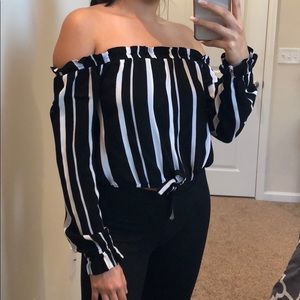 Pacsun Off The Shoulder Top - Striped